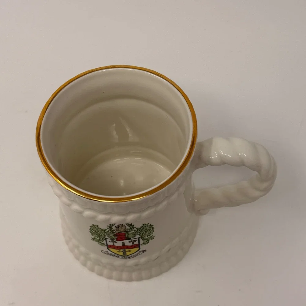 Vtg Sampson Bridgwood Lifelong Ironstone Knight Tankard Mug Coat of Arms England